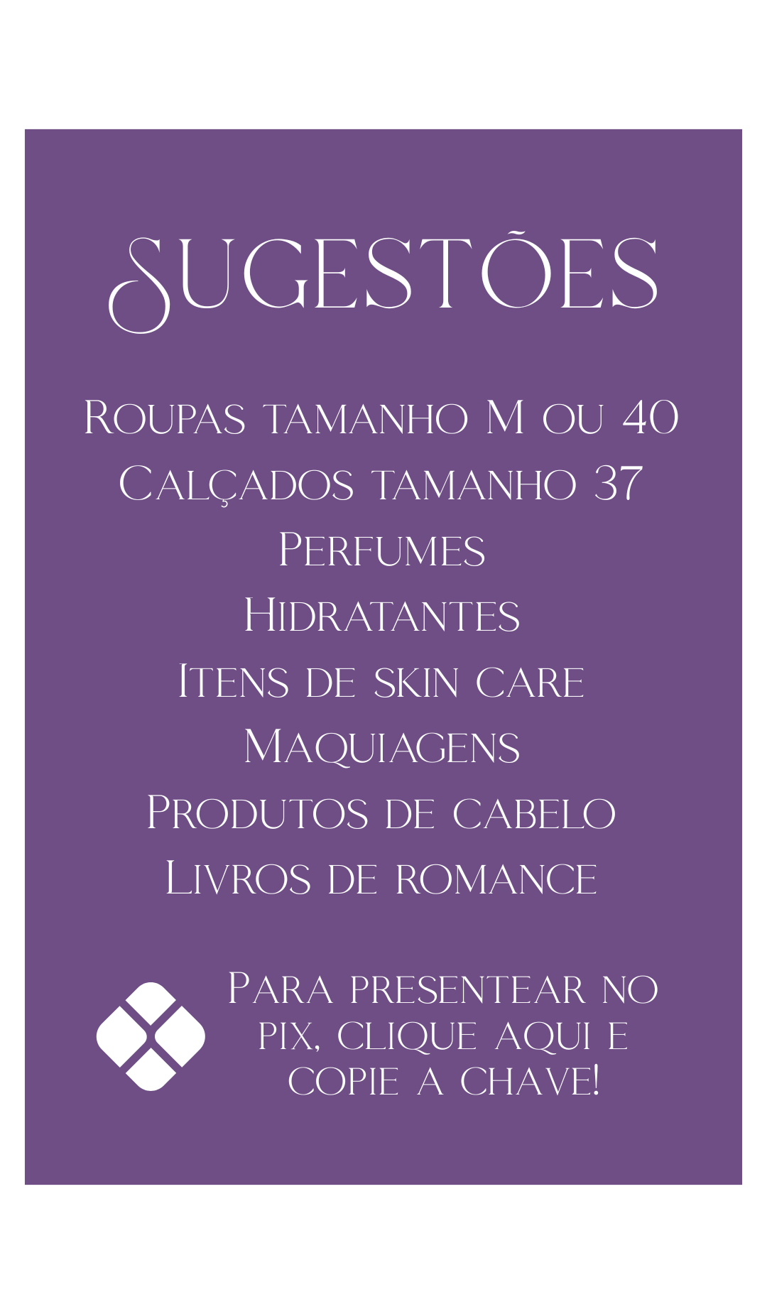 Sugestões de presente